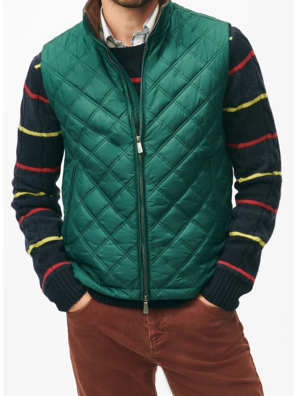 Brooks Brothers Paddock Diamond Quilted Vest M — Like New